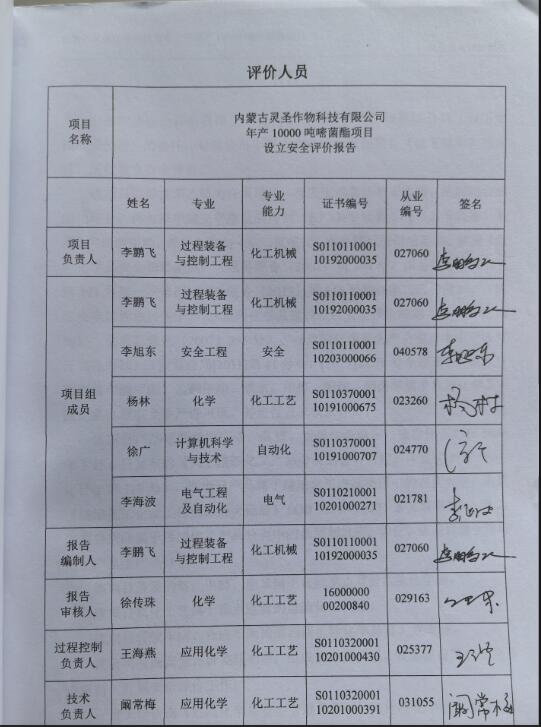 内蒙古灵圣作物科技有限公司年产10000吨嘧菌酯项目设立安全评价报告32