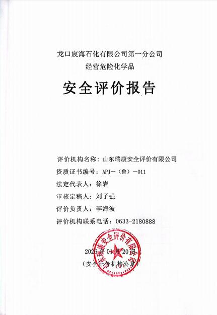 龙口宸海石化有限公司第一分公司经营危险化学品安全评价报告65