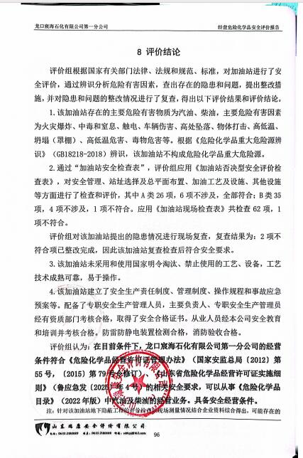 龙口宸海石化有限公司第一分公司经营危险化学品安全评价报告65